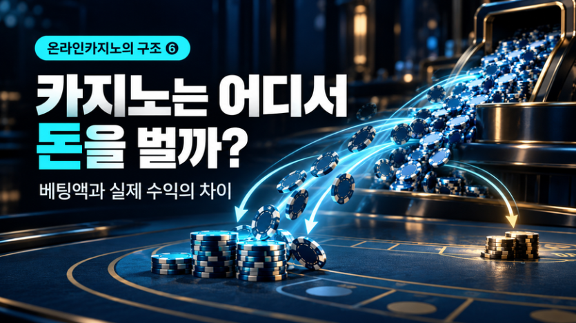 온라인카지노 수익 구조와 누적 베팅액, 당첨금 지급 후 남는 금액의 차이